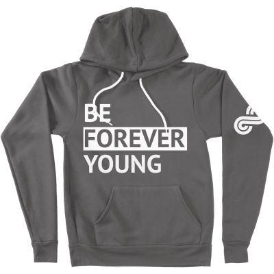 Be Forever Young Block Lettering - Fleece Hoodie - Black - Front - 1500x1500
