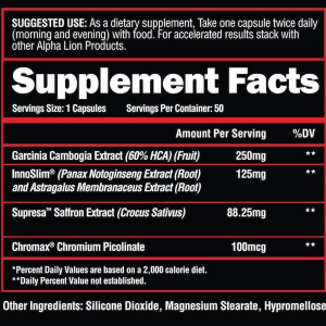 Alpha Lion Cravings Killer - Nutritional Facts