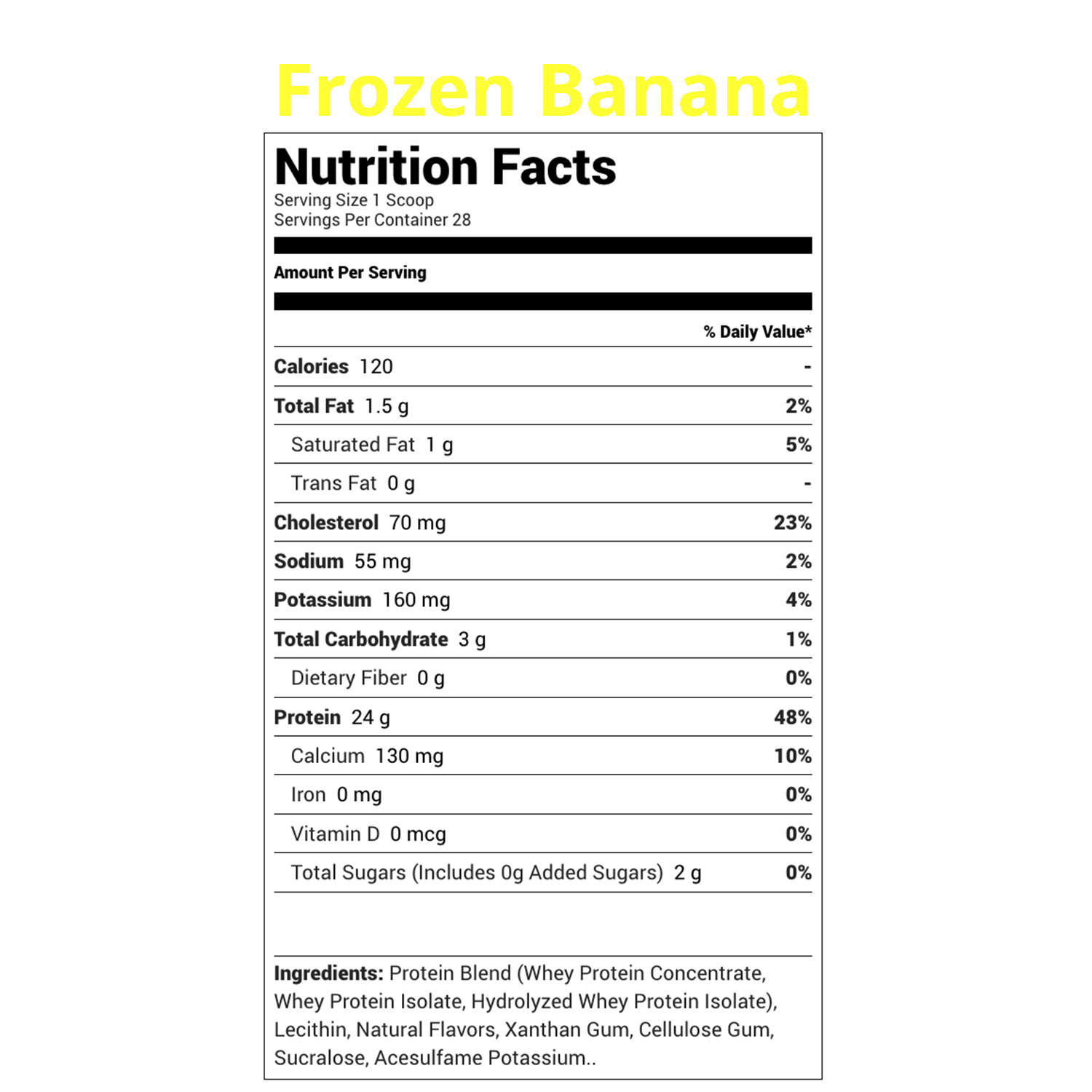 Image of Rule 1 - R1 Whey - Frozen Banana - Nutritional Facts - 2 Lbs