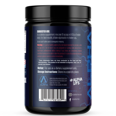 Picture of Alpha Labs Nutrition Cell Shock Container Suggested Use Grape Flavor