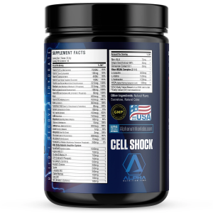 Picture of Alpha Labs Nutrition Cell Shock Container Supplement Facts Grape Flavor