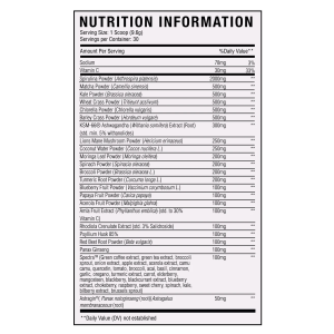 Image of Alpha Labs Nutrition Mean Greens and Reds Superfood container supplement facts