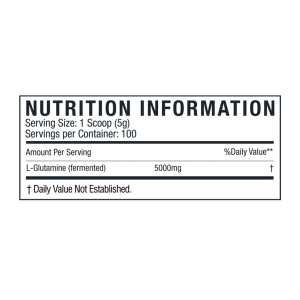 Image of Alpha Labs Nutrition L-Glutamine container supplement facts