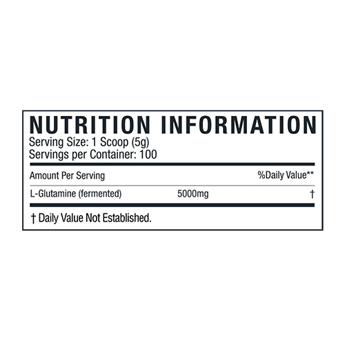 Image of Alpha Labs Nutrition L-Glutamine container supplement facts