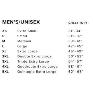 Image of Bella Canvas Unisex Sizing Chart