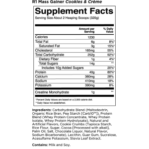 Rule. 1 Mass Gainer Supplement Facts
