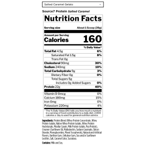 Picture of Rule 1 Proteins Source7 Gelato Series Supplement Facts of Salted Caramel Flavor