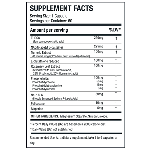 Image of the supplement facts for Alpha Nutrition Labs Liver Armor