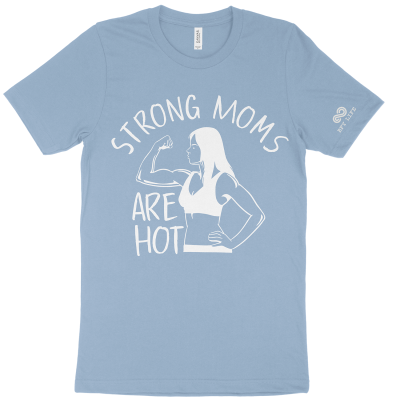 Mockup on the Unisex shirt with the strong moms logo on it
