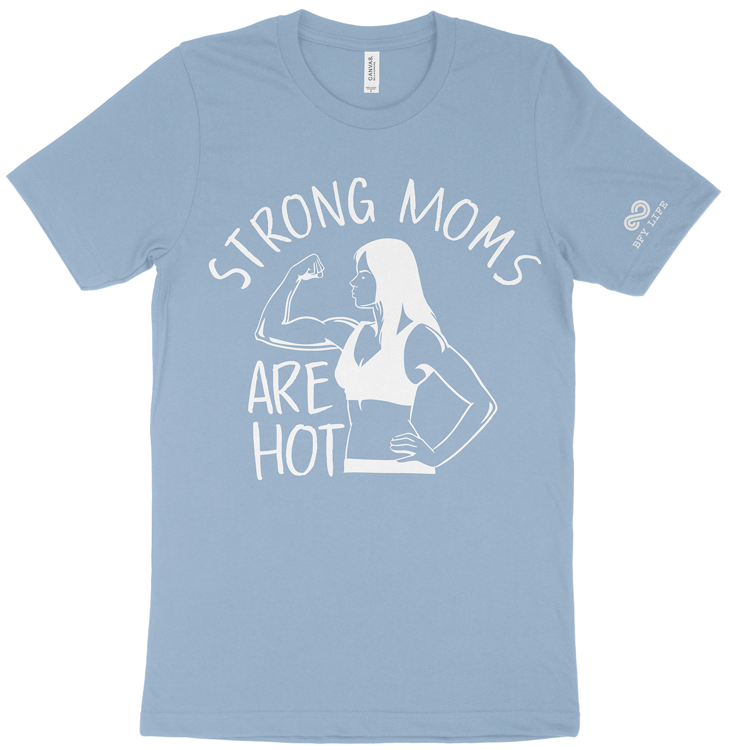 Mockup on the Unisex shirt with the strong moms logo on it