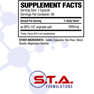 BPC-157 supplement facts label Alpha Nutrition Labs dosage ingredients and serving information